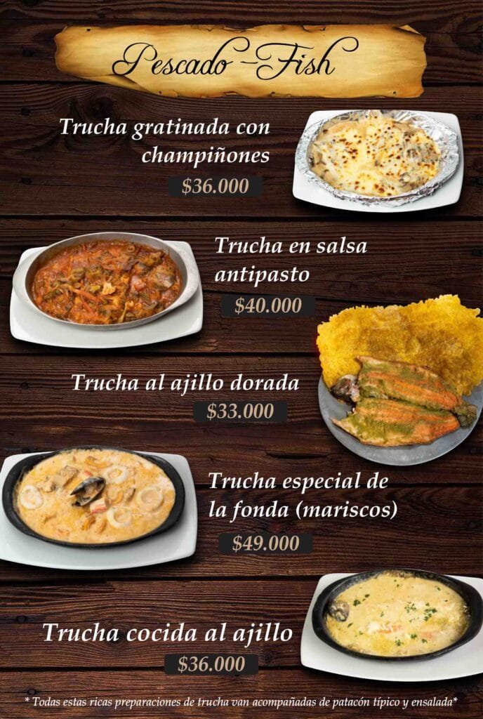 Menú Trucha Fonda de los Arrieros