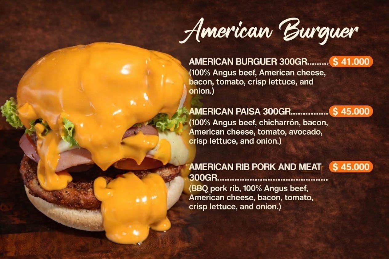 2 menú hamburguesas